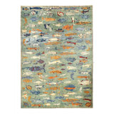 Canvello Fine Hand Knotted Gabbeh Fish Design - 6'9" X 9'