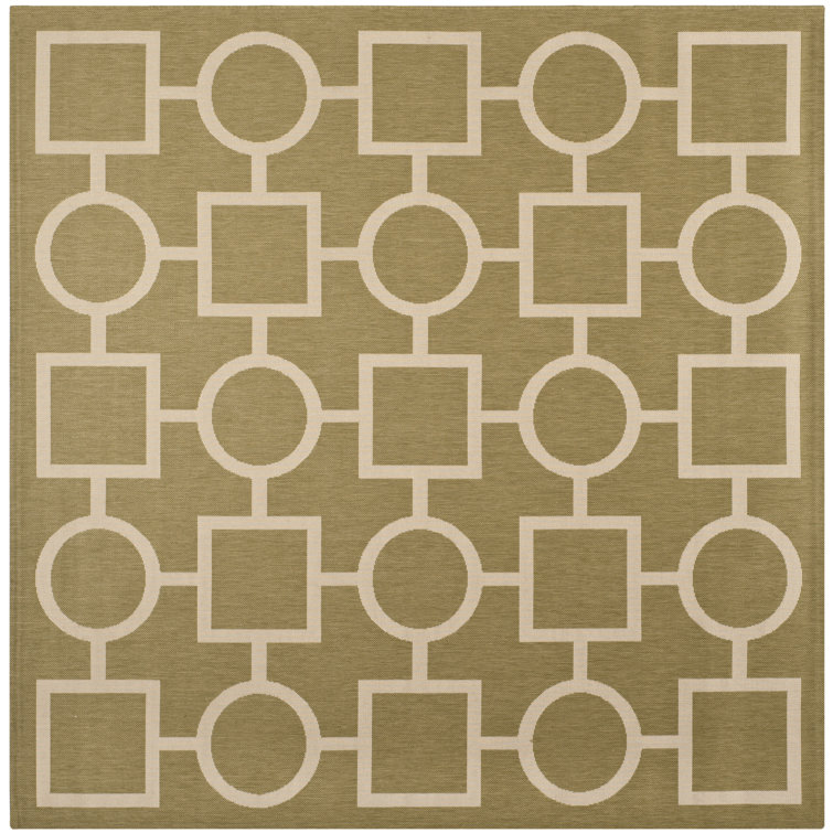 Arneshia Geometric Green/Beige Area Rug