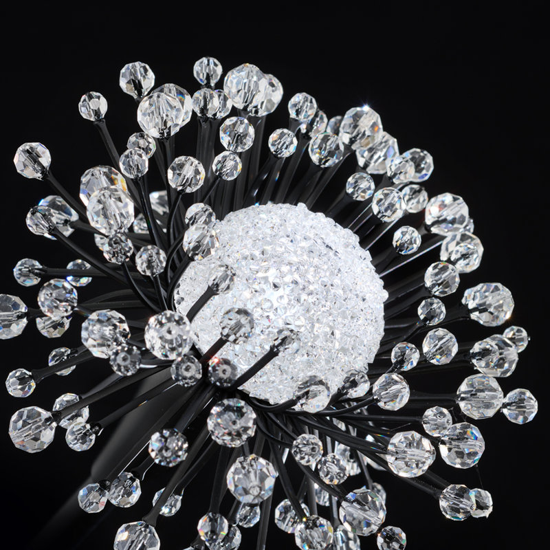 Coquette 5 Light Crystal LED Wall Sconce, Black