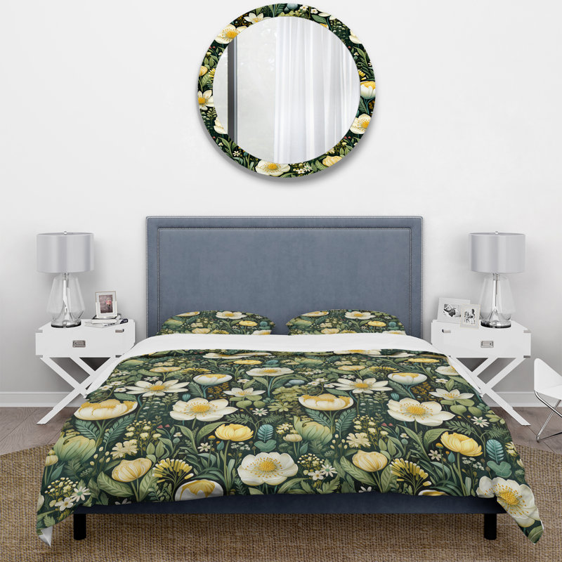 Boho Botanicals Garden I - Ensemble de housse de couette botanique - Microfibre de polyester