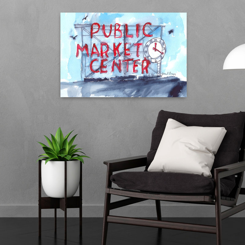 Contemporary Art Contemporary Abstract Bird Fish Landscape Nature Wall Art by Janel Bragg - Wrapped Canvas Print