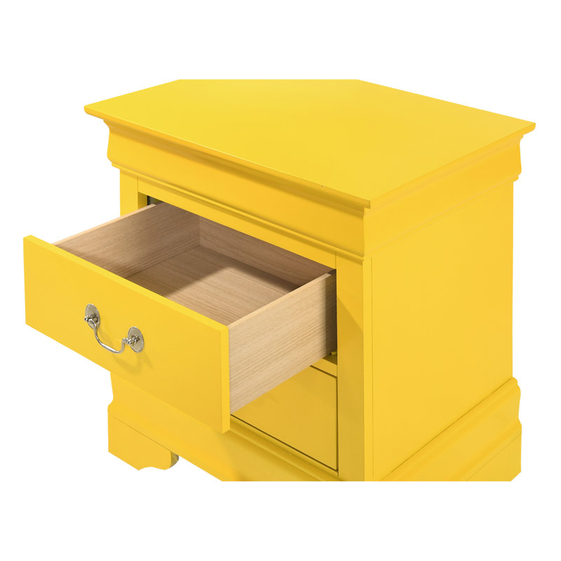 Table de chevet vibrante en panneau de particules jaune parfaite pour les chambres confortables