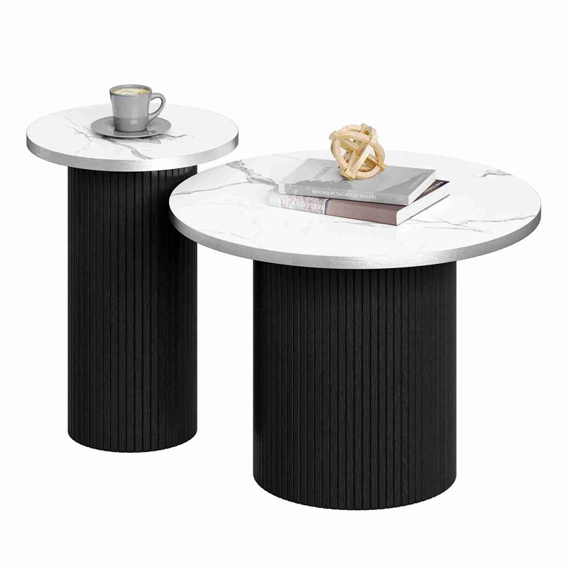 Pedestal Coffee Table, Black