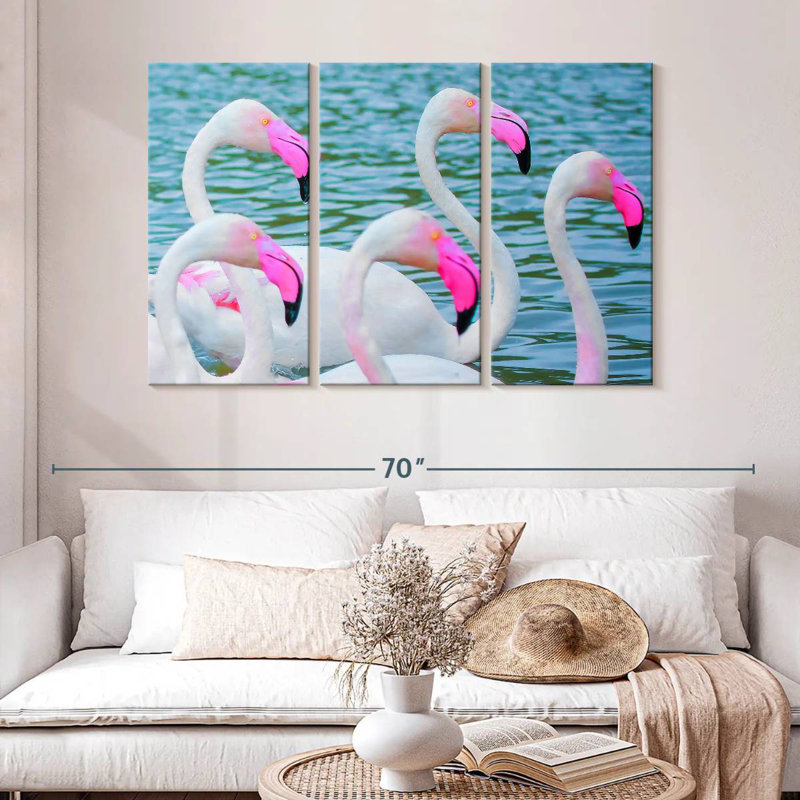 Flamants roses Brampt, H 32 po x l 50 po