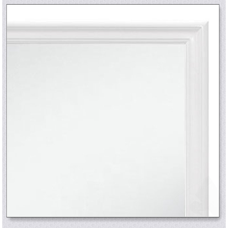 Miroir Charleston blanc avec éclairage à DEL intégré et verre trempé pour des intérieurs modernes et élégants, Blanc
