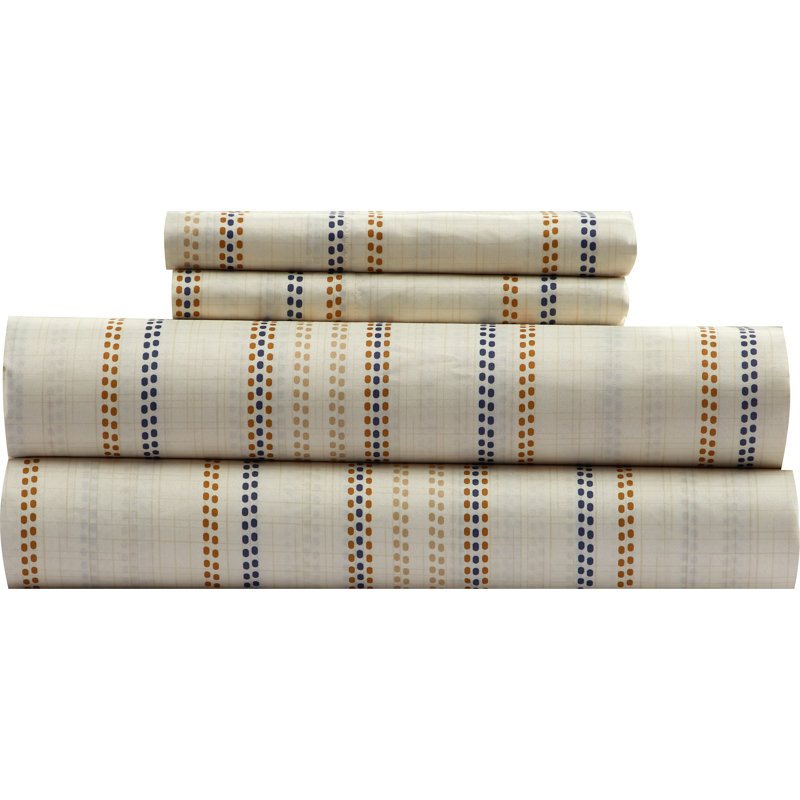 Striped Microfiber / Polyester Sheet Set, Full Sheet Set + Fitted Sheet + 2 Pillowcases