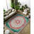 Girraj Burgundy Green Beige Oriental Machine Printed CGirrajn Polyester Area Rug-1871715761