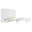 Lit escamotable double avec grand tiroir, ports et prises USB, blanc