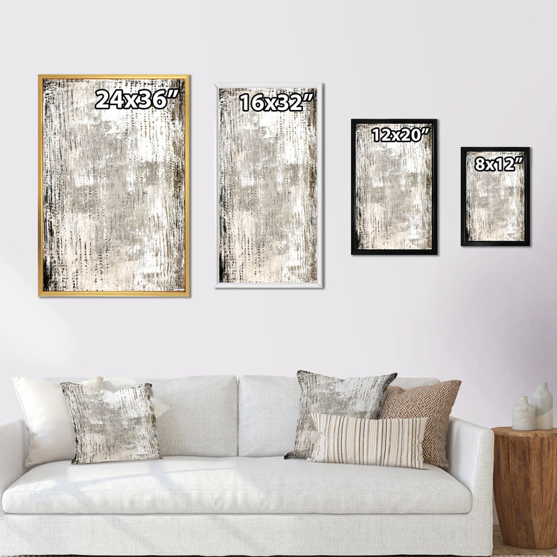Art moderne gris et bleu II 2FL47774, H 36 po x l 24 po x P 1 po, Encadré naturel