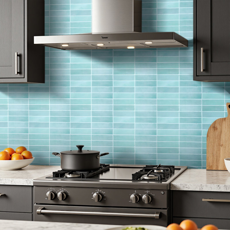10Pcs Self-Adhesive Wall Tile Stickers, Teal