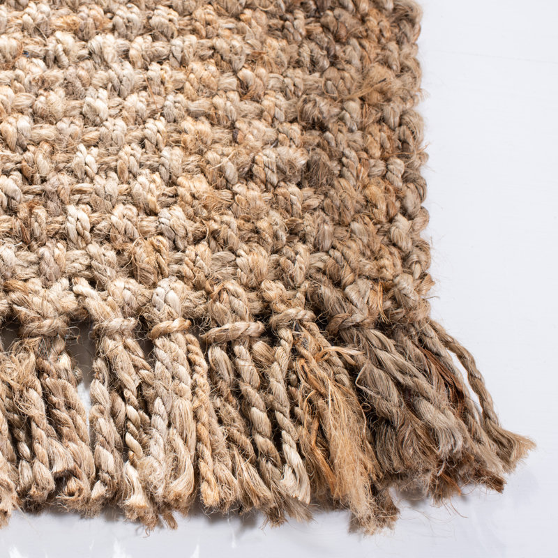 Tapis en jute / sisal naturel tissé à plat à la main Parkerfield, Carré 7 pi