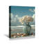 «Coastal Beach Flowers in Blue Vase with Seashells», art mural sur toile-129026634