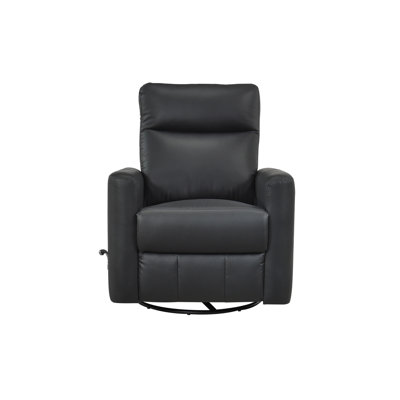 Fauteuil inclinable et pivotant, cuir noir et similicuir