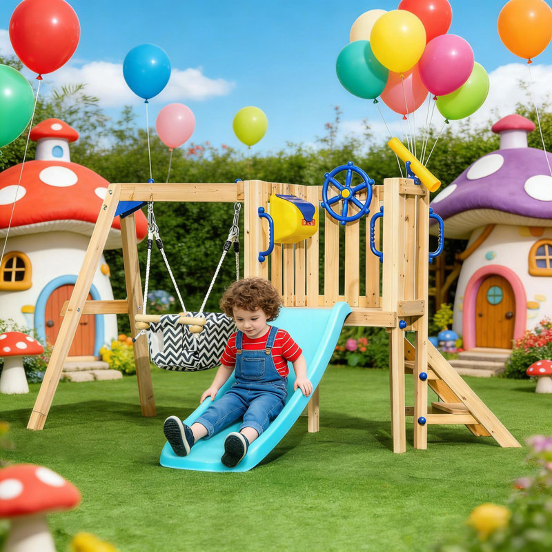 Ensemble de jeu d'extérieur en bois pour tout-petits