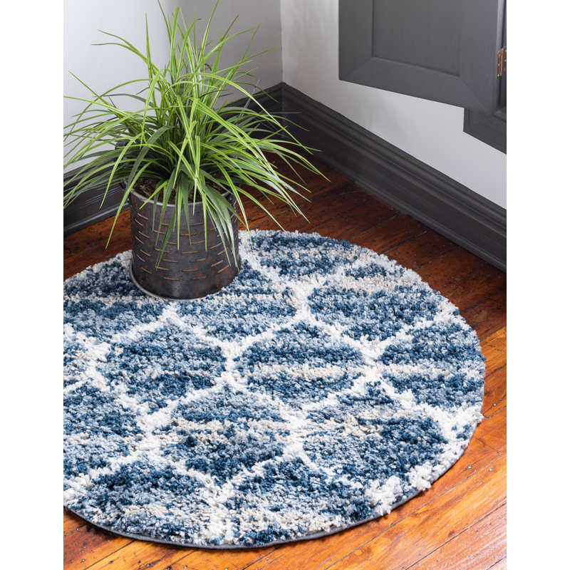 Tapis bleu Mitzy, Rond 3 pi 3 po