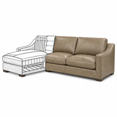 Élégante méridienne en cuir fleur RFA Classic RFA 100%, fabriquée sur commande