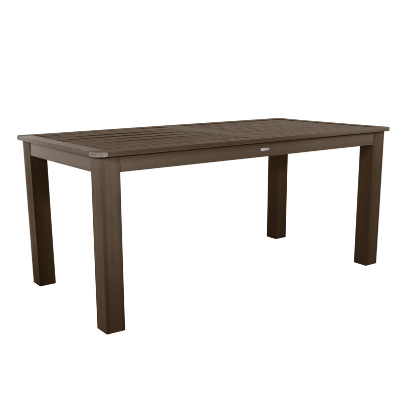 Highlawn Rectangular Outdoor Dining Table With Umbrella Hole , in. W 41.75'' in. D, Weathered Acorn, 36'' H x 42'' W x 84'' D