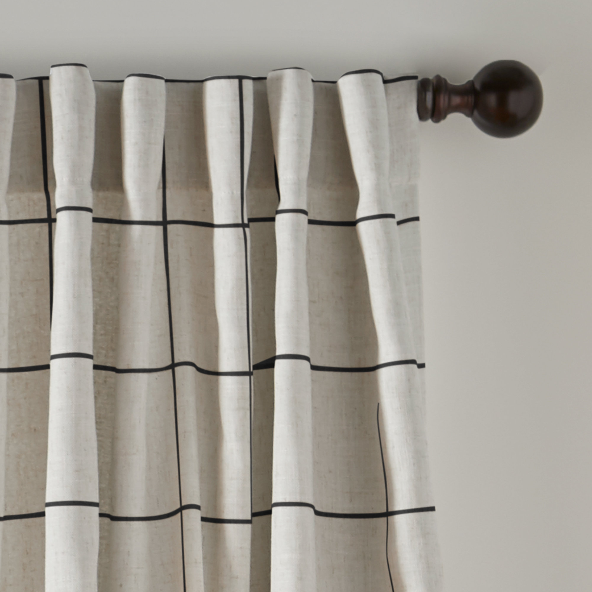 Laurene Blackout Curtain Single Panel, 52" W x 95" L, Black