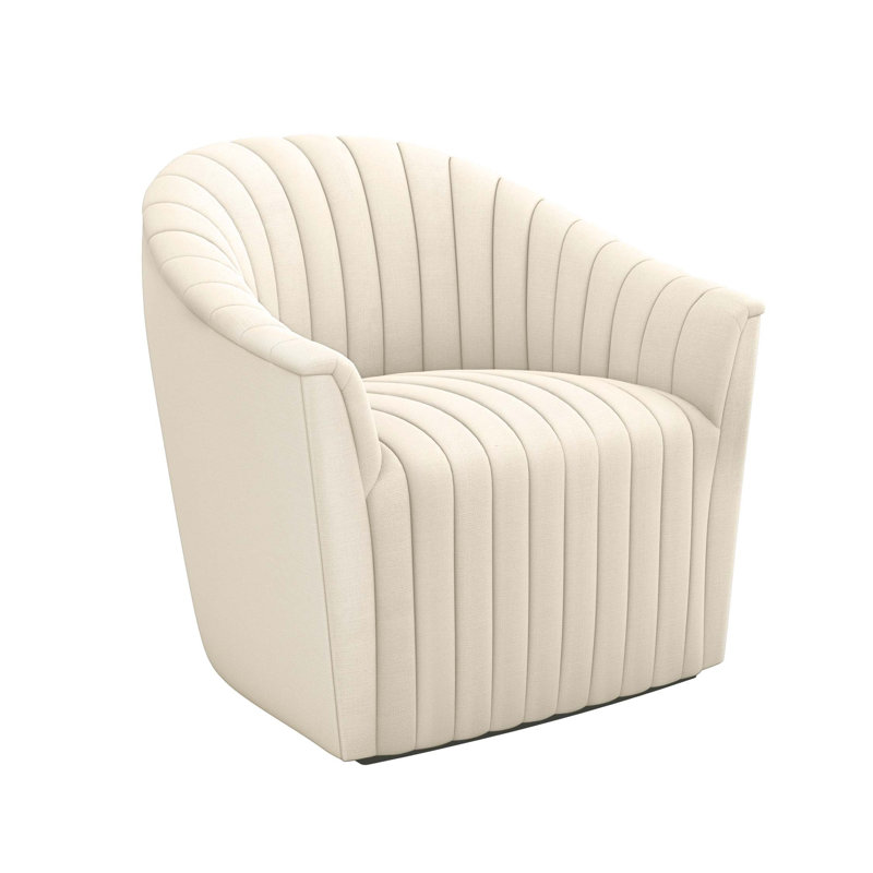 Channel Swivel Tufted Barrel Chair, Pure