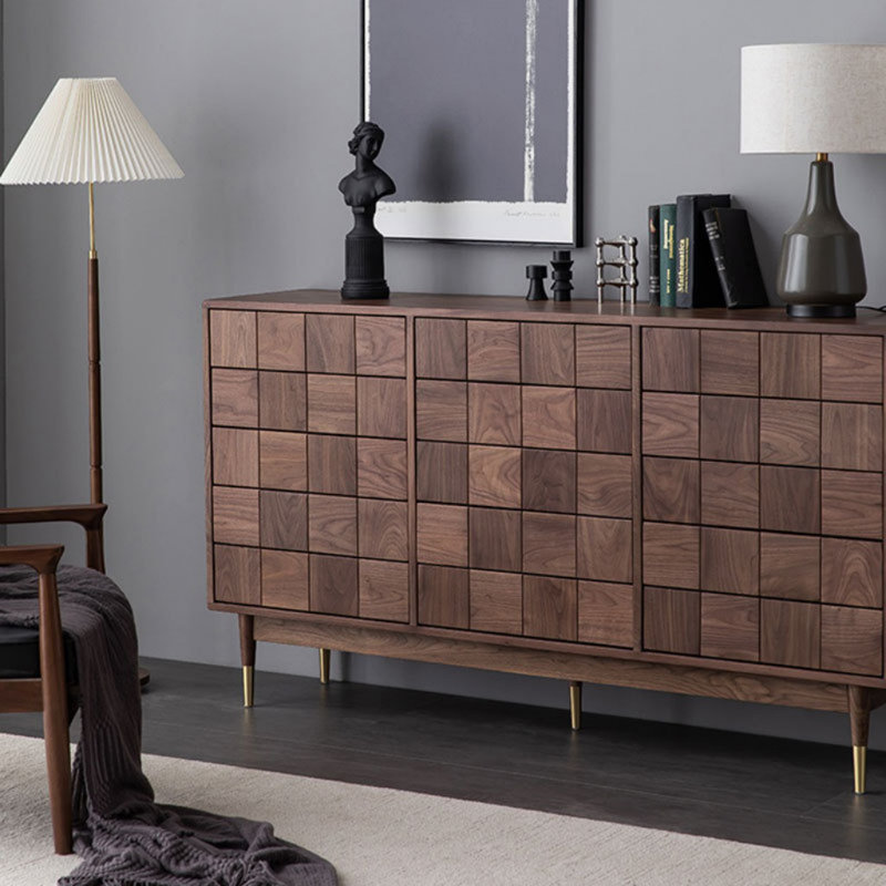 Commode carrée légère de luxe avec tiroirs