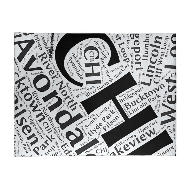 Tapis de zone noire à tissage plat poils longs, Rectangle 5 pi x 7 pi