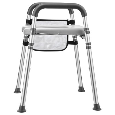 Raised Toilet Seat with Handles 350 lb Handicap Elevated Toilet Riser, for Seniors, Elderly & Disabled, Adjustable Height & Width, Soft Cushion Padded, Fits Round, Elongated & V-Shaped Commode