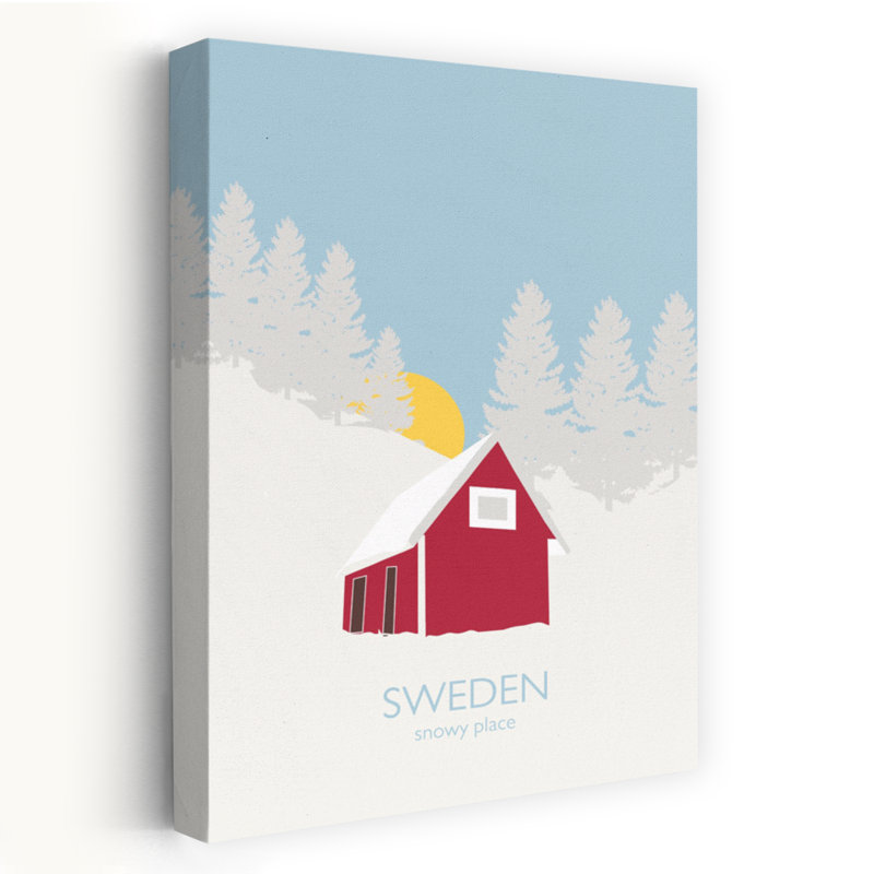 Sweden Abstract Contemporary Christmas Tree Nature Winter Wall Art Print, 60.96cm H x 40.64cm W