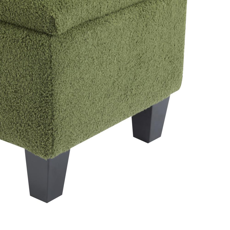 Drayton 51'' Wide Modern Transitional Boucle Storage Ottoman Bench with Button Tufted Lid, Rubberwood Legs for Living Room, Bedroom & Entryway