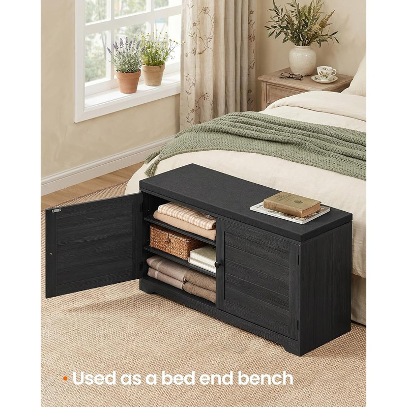 Banc de rangement à chaussures à 3 niveaux avec siège rembourré, idéal pour l'entrée, le corridor, la chambre ou le salon. Organisateur de chaussures à plusieurs niveaux avec coussin confortable, gris foncé.