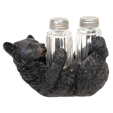 Pacific Trading Black and Brown Hugging Bears Magnetic Salt and Pepper  Shakers