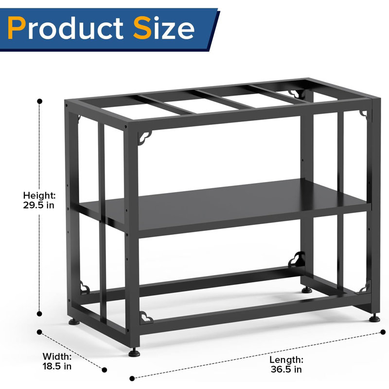 Support en métal pour aquarium L 36,5 po x l 18,5 po x H 29,5 po