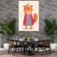 Whimsical Dressed Squirrel Whimsical Contemporary Squirrel Flower Forest Wall Art Print by Mathieu - Wrapped Canvas Print-1640741888