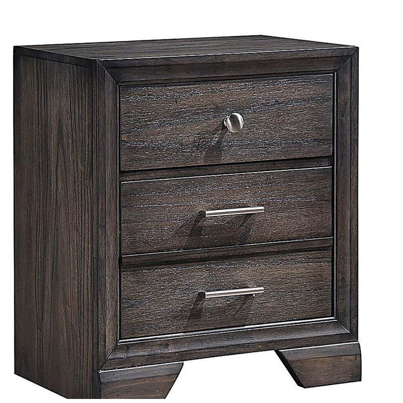 1 table de chevet avec 3 tiroirs de rangement
