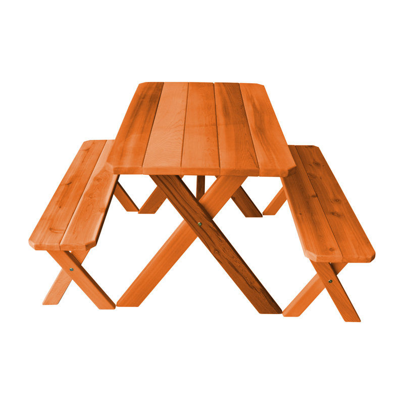 Table de pique-nique rectangulaire Guertin, Teinte séquoia, L 55 po x l 27 po x H 30 po