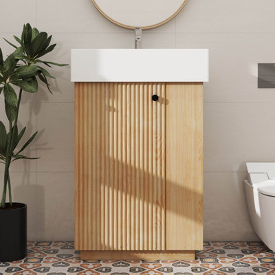 21.6-Inch Trendy Bathroom Vanity With Ceramic Sink
