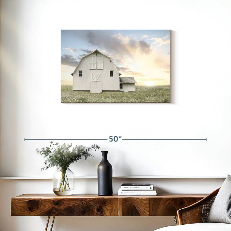 Lilie White Summer Barn, H 20 po x l 30 po