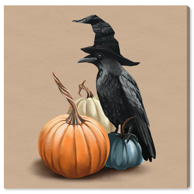 «Holiday and Seasonal Witch's Best Friend», reproduction d'art moderne sur toile orange