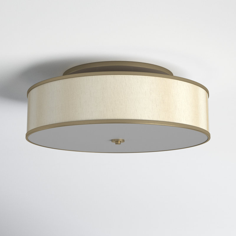 Deeann 5 Light Fabric Semi Flush Mount, Gold