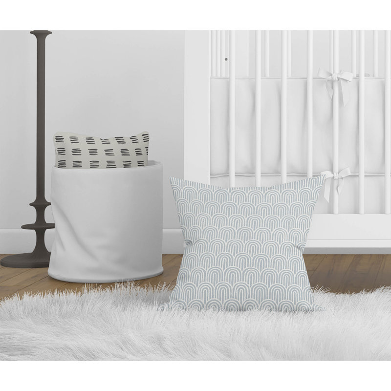 Coussin Rolling Hills, H 26 po x l 26 po, Bleu ardoise / bleu géométrique