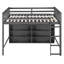 Lit mezzanine avec 8 tablettes et gris