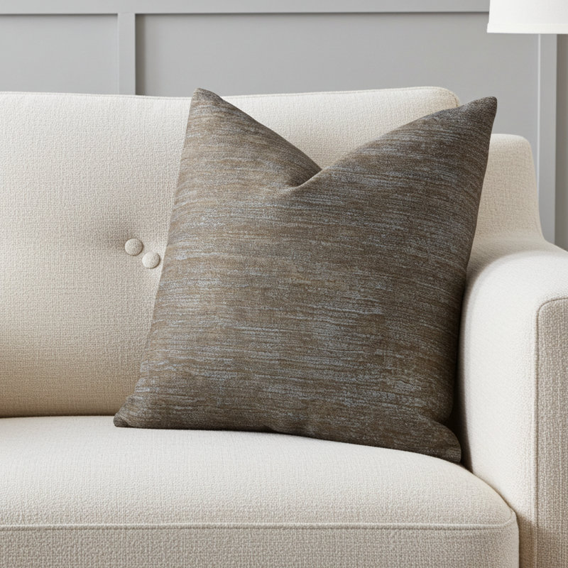 Monroe Bisque Novelty Pillow Cover & Insert, 12" H x 20" W, Gray