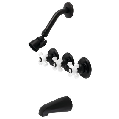 Kingston Brass Victorian Triple-Handle Tub and Shower Faucet