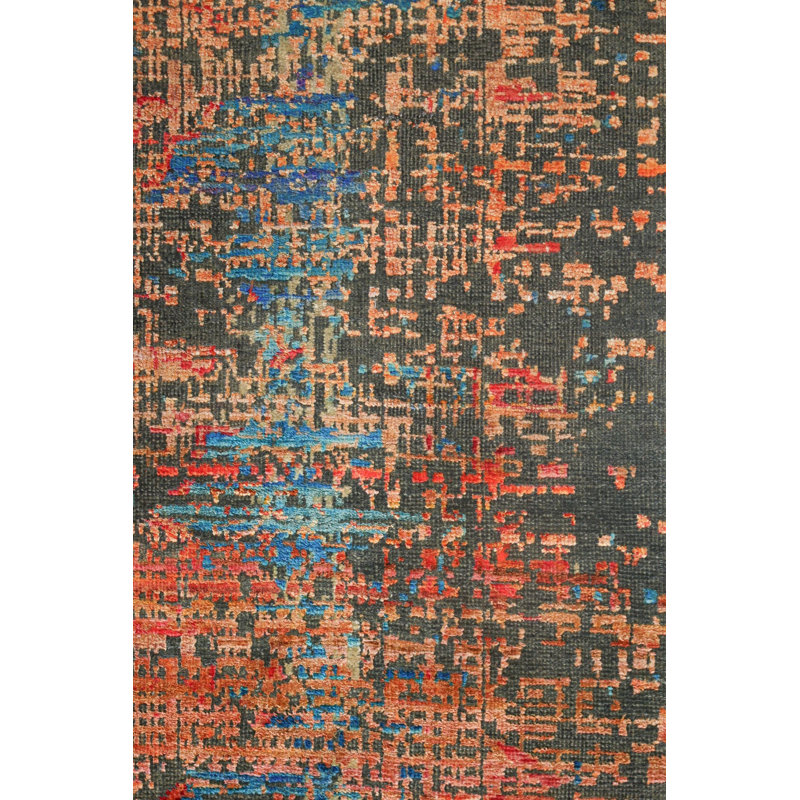New Indian Gonbad Wool And Silk On Cotton 9'11" X 13'10" Teal