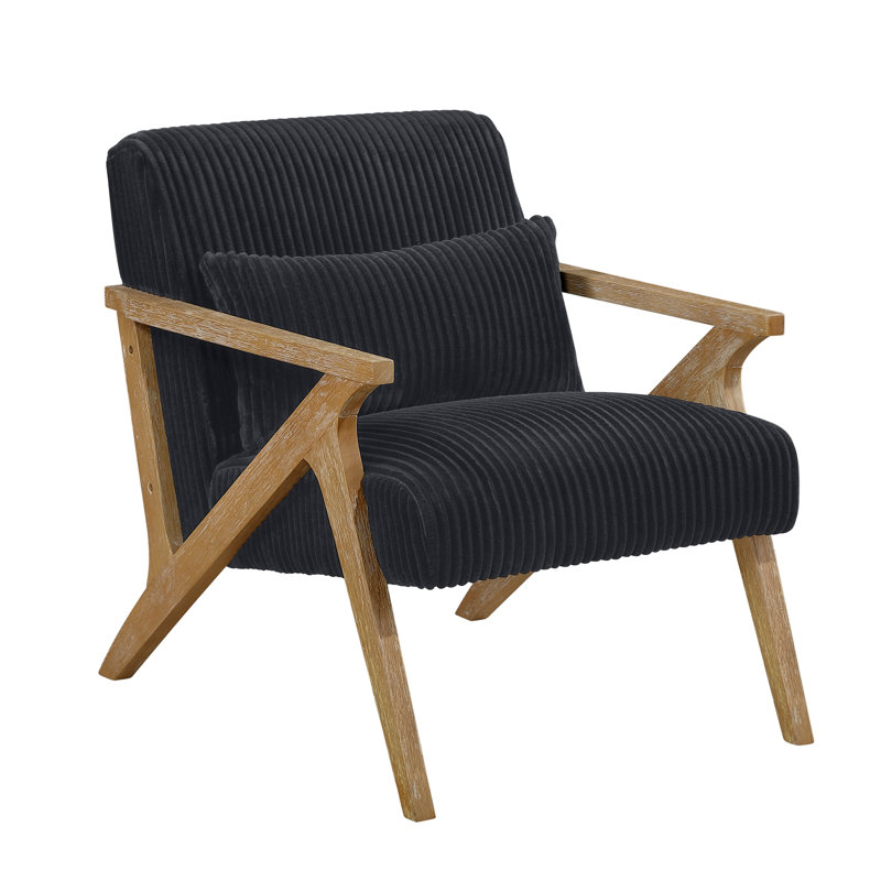 Chaise d'appoint rembourrée avec coussin, Noir