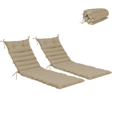 2 coussins de chaise longue d'extérieur