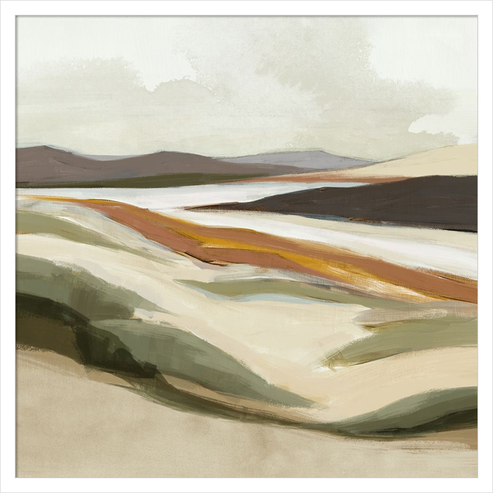 Fast Land Print by Jacob q, White, 25" H x 25" W