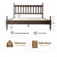 Structure de lit très grand avec tête de lit et pied de lit Wichita, lit plateforme en bois massif, 12 bases à lattes durables avec pieds en métal, finition antidérapante et silencieuse, finition chêne rôti foncé-120216594-120216591
