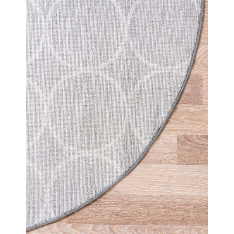 Tapis contemporain Clidy couleur galet, Rond 3 pi 3 po