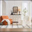 Chaise longue simple avec dossier, entièrement compressée pour le salon et la chambre à coucher, tissu en polyester, orange-825721517