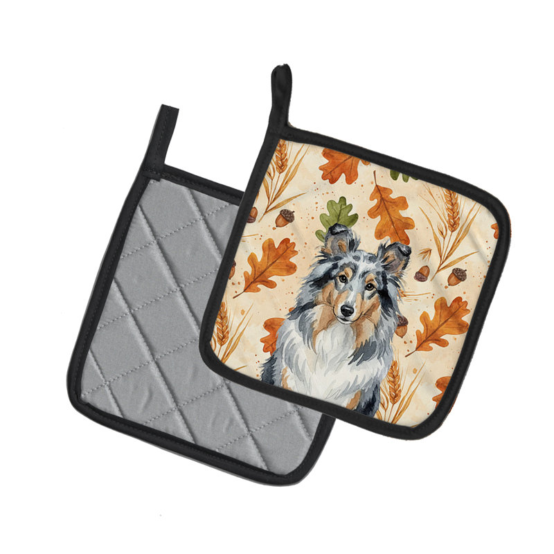 Paire de supports à casseroles Blue Merle Sheltie Heirloom